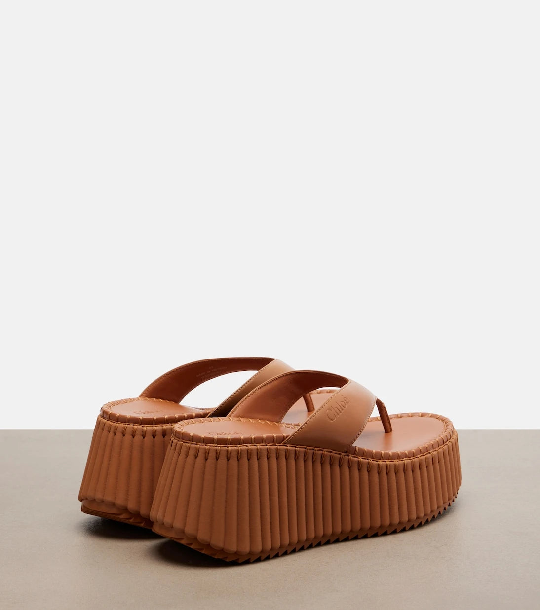 Chloé - Nama leather platform thong sandals