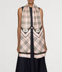 Burberry Pink Silk Check Knight Motif Scarf