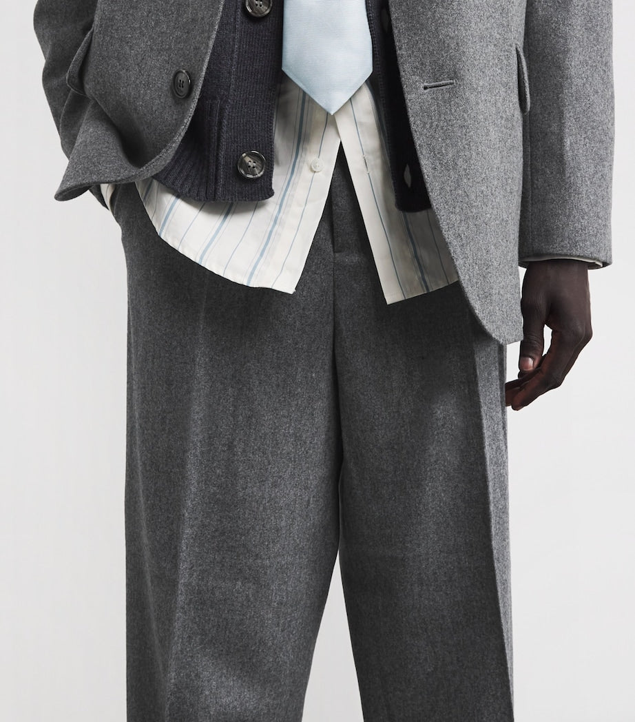 AMI Paris Virgin Wool Wide-Leg Trousers