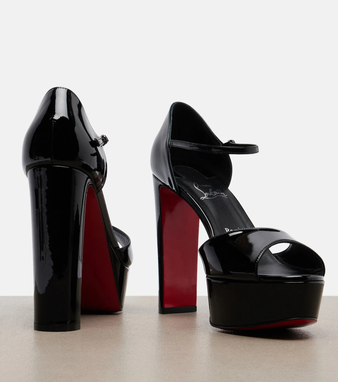 Christian Louboutin - Sandaloo patent leather platform sandals