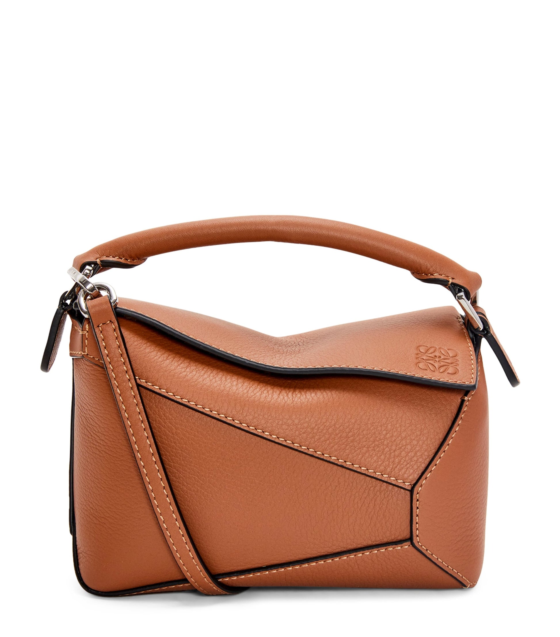 LOEWE Brown Mini Leather Puzzle Edge Top-Handle Bag