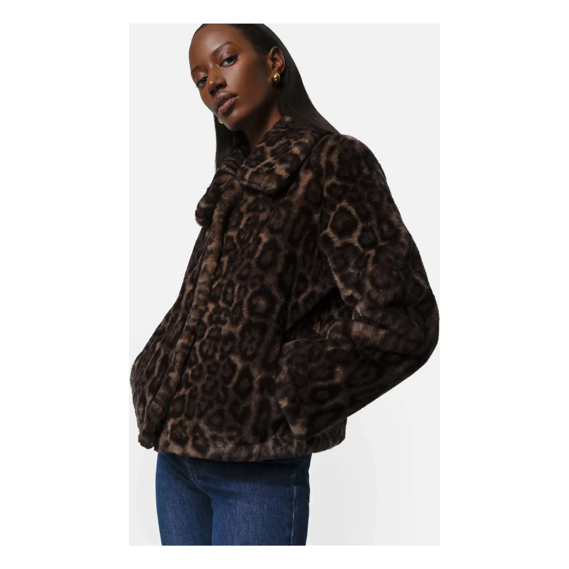 Apparis - Elis Leopard Recycled Fiber Jacket | Brown