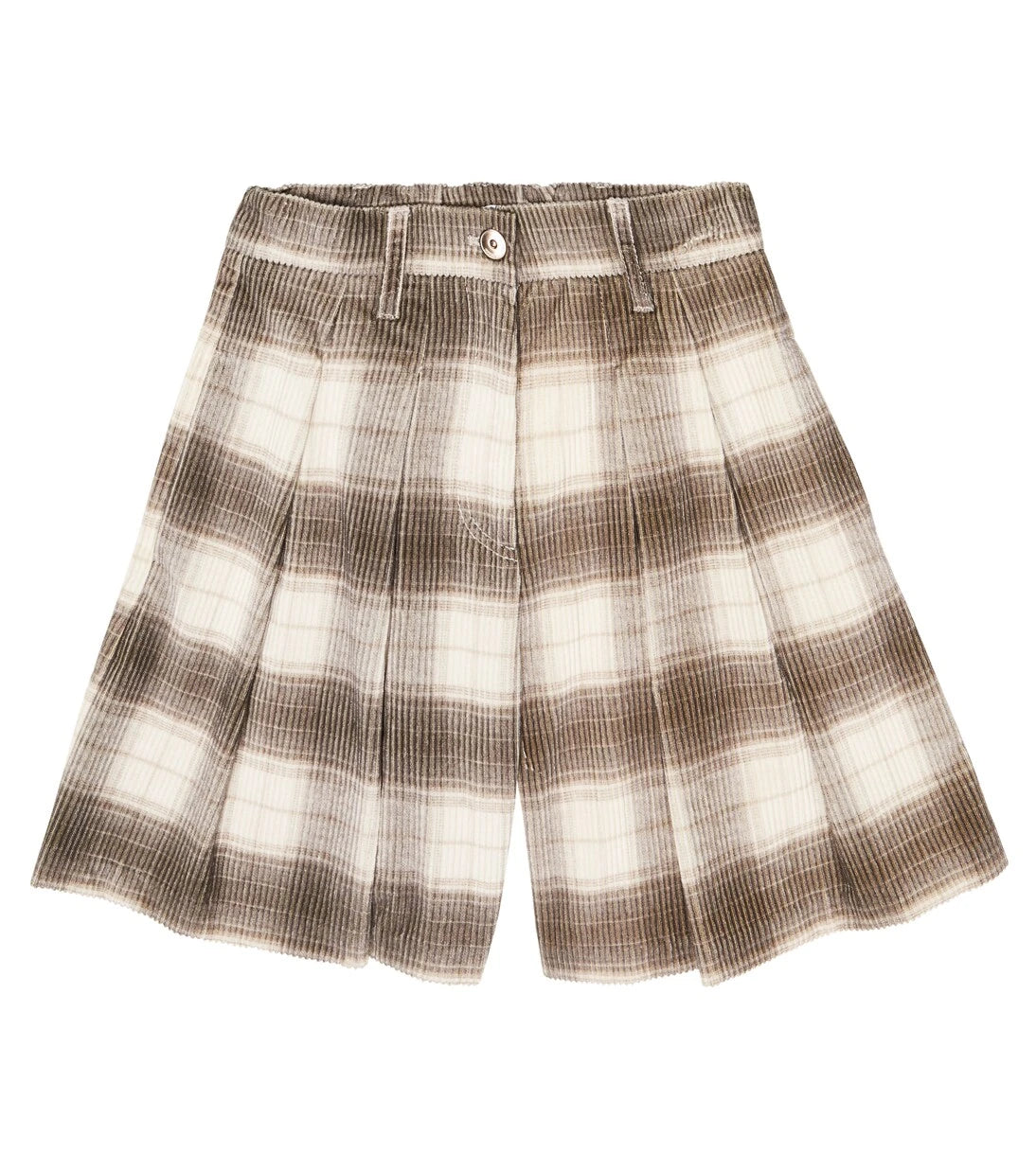 Brunello Cucinelli Kids - Checked corduroy shorts