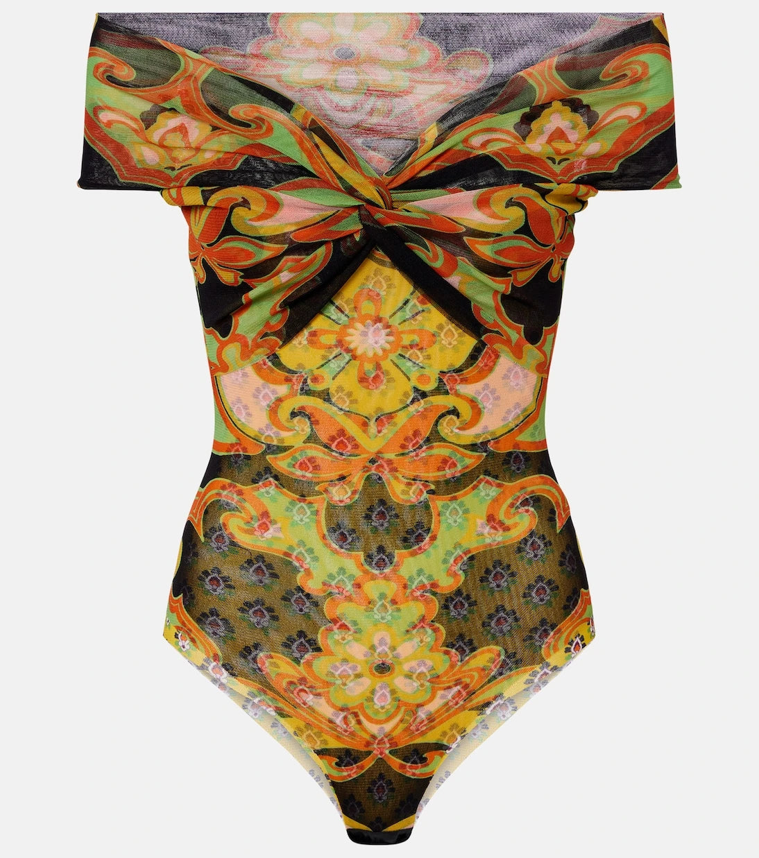 Etro - Printed off-shoulder bodysuit