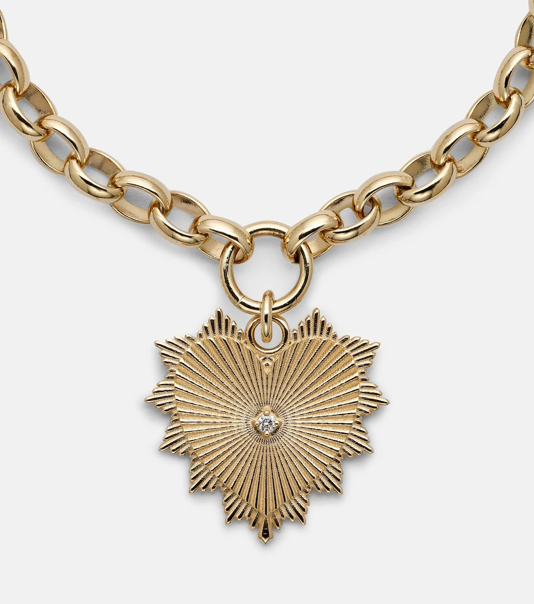 FoundRae - Radiating Heart Medium 18kt gold chain bracelet with diamond
