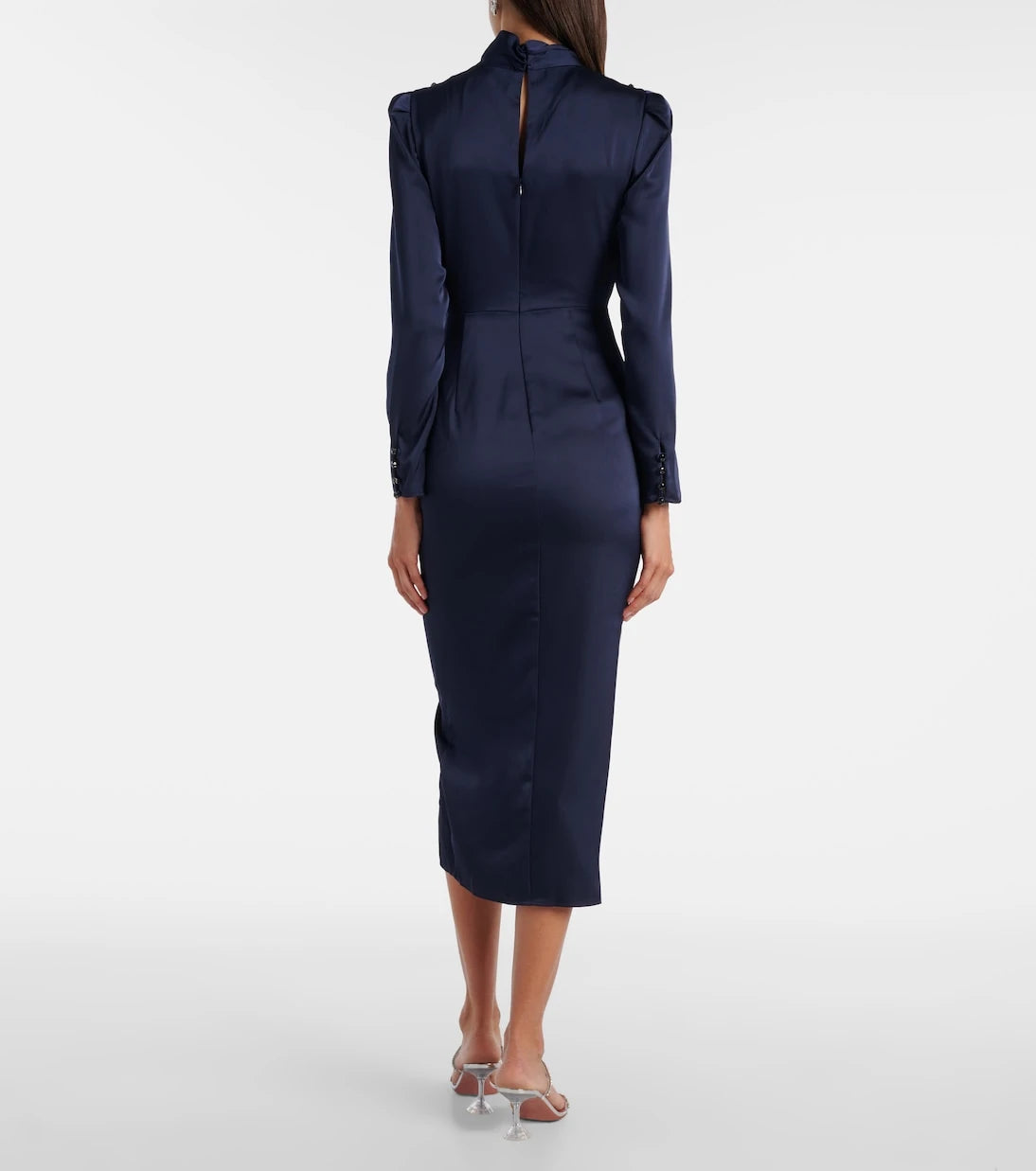 Self-Portrait - Draped satin midi dress