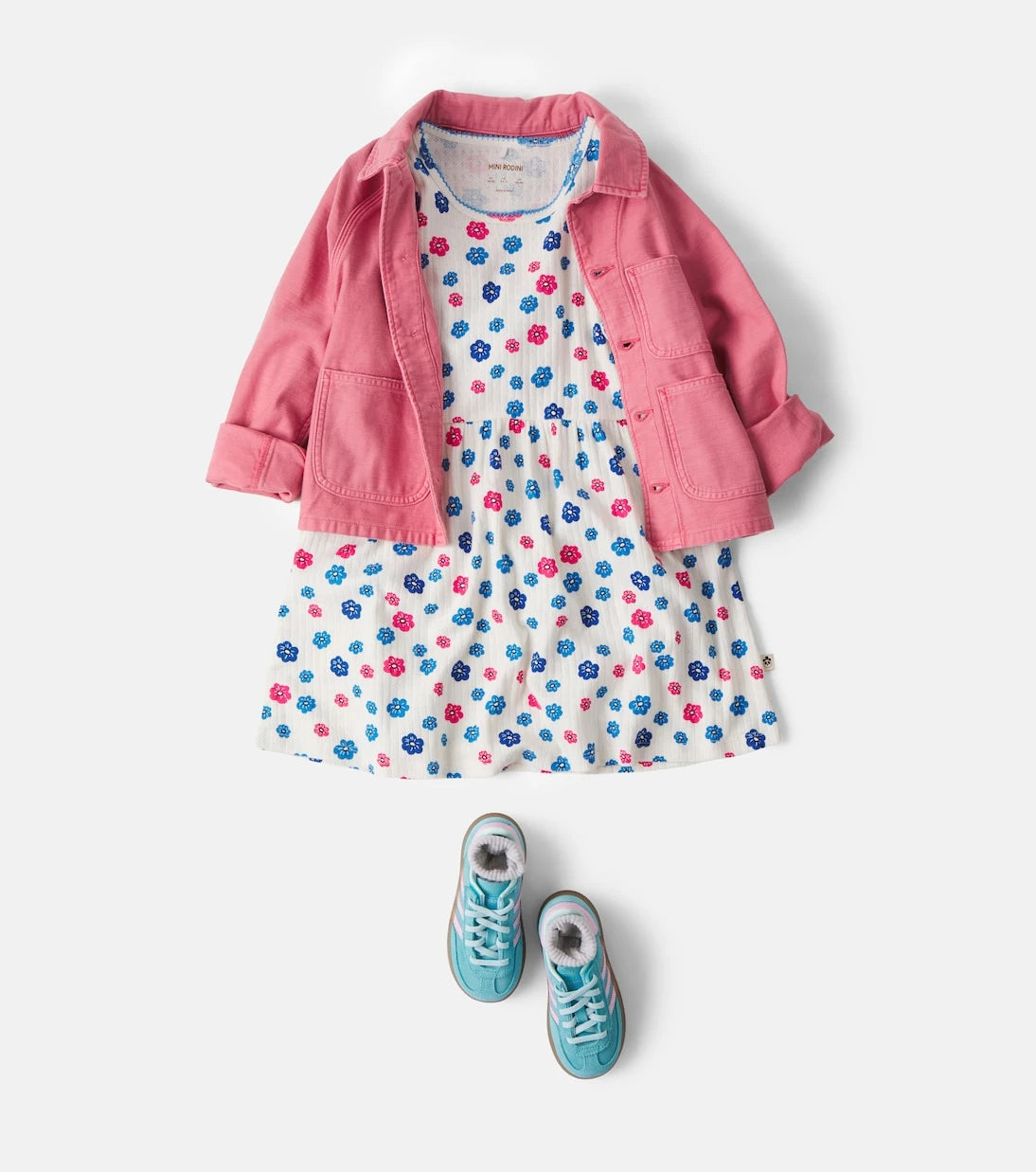 Mini Rodini - Floral pointelle cotton dress