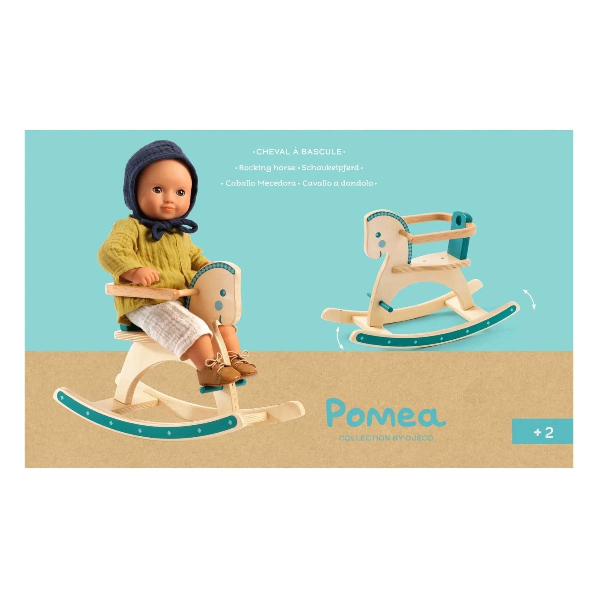Djeco - POMEA - Rocking horse for dolls | Blue