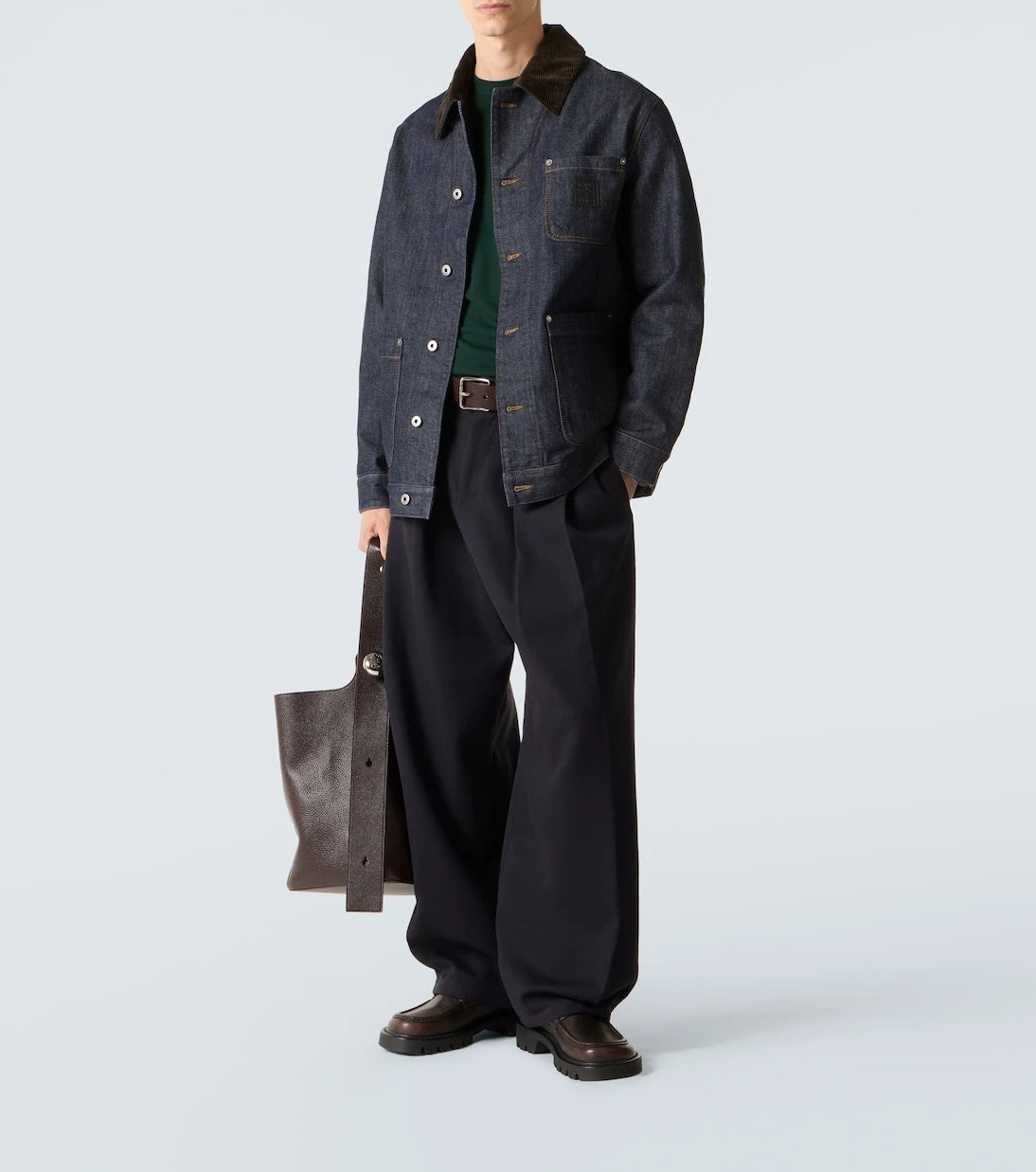 Loewe - سترة دنيم بحواف كوردروي