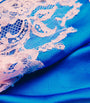 Marjolaine Blue Silk Lace-Trim Bénédicte Pyjama Shorts