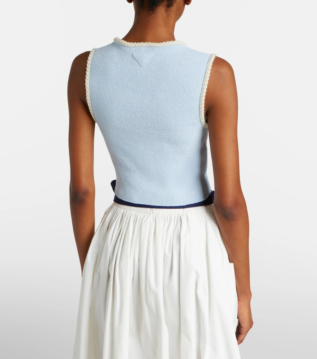 Prada - Embellished cotton-blend bouclé crop top