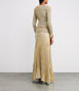 Self-Portrait Gold Lurex Ribbed Maxi Dress