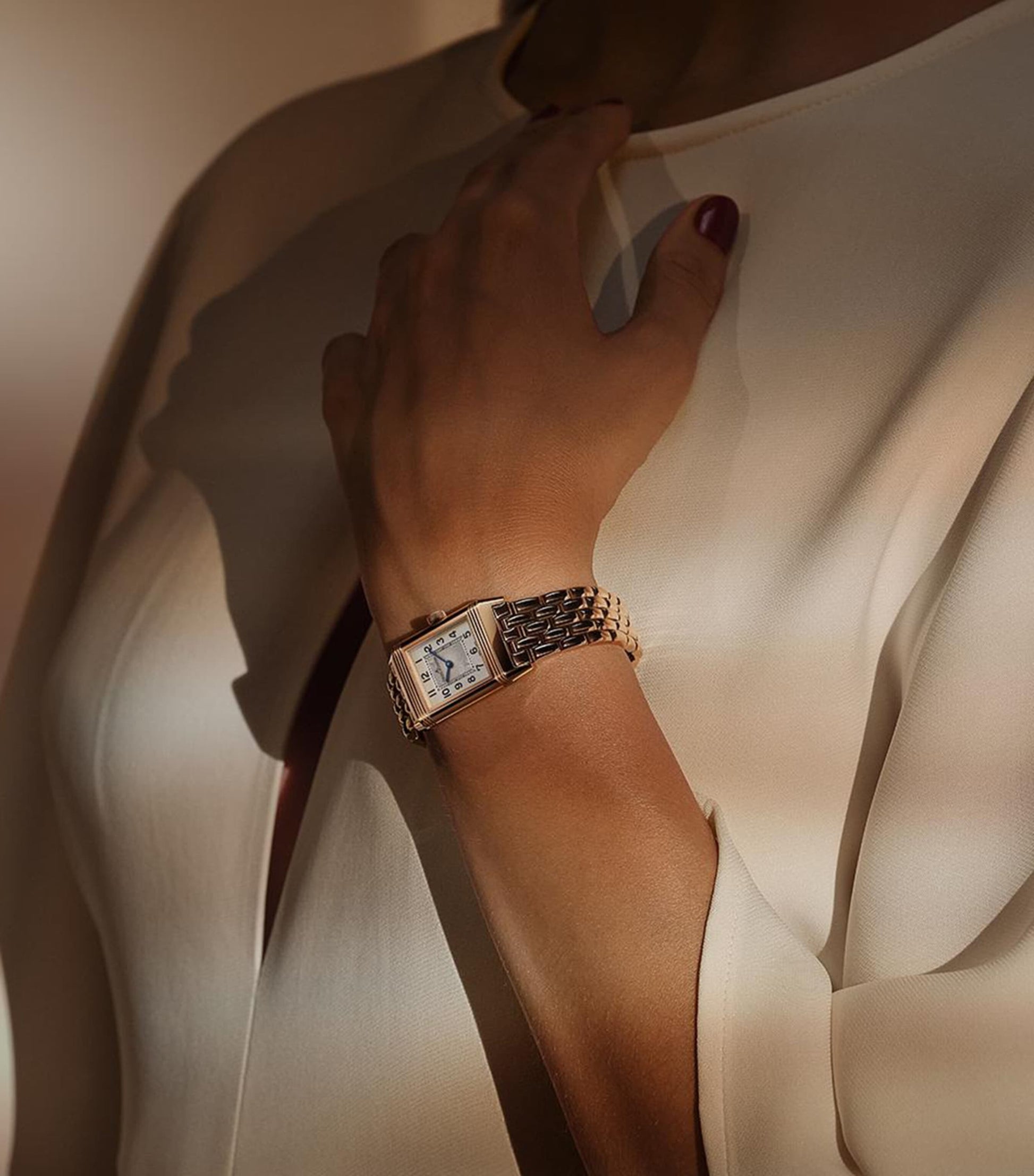 Jaeger-LeCoultre Small Rose Gold and Diamond Reverso Classic Duetto Watch 21mm