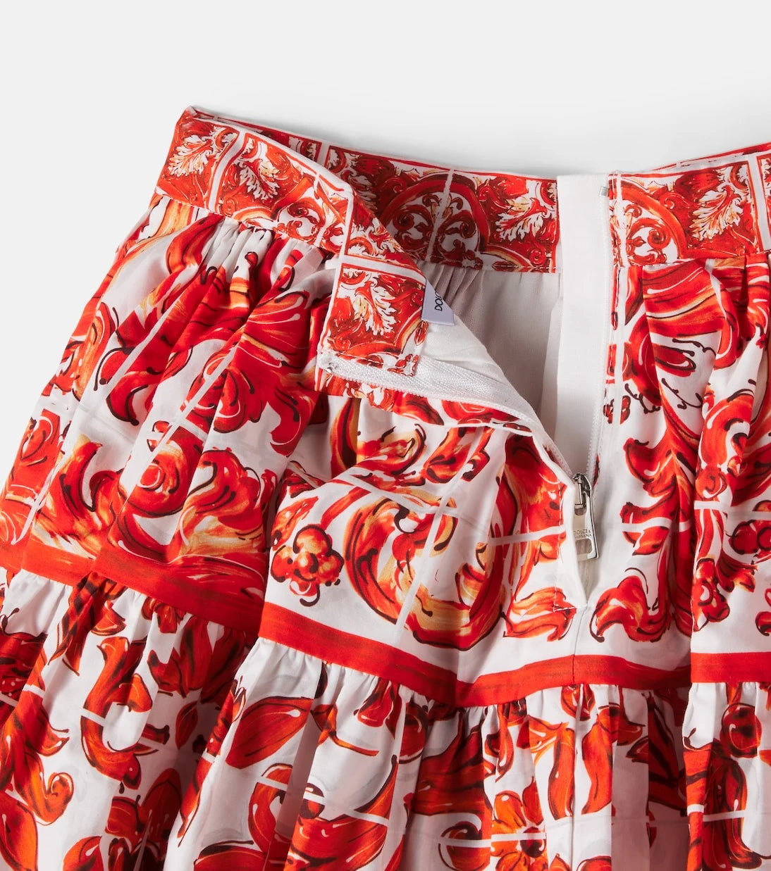 Dolce&Gabbana Kids - Majolica cotton skirt