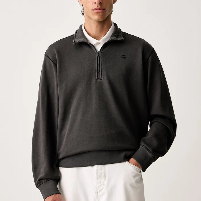 Pamuklu erkek sweatshirt Unit washed half zip