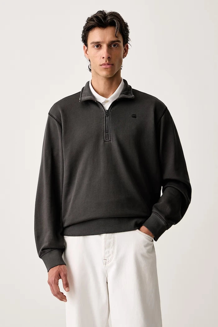 Pamuklu erkek sweatshirt Unit washed half zip