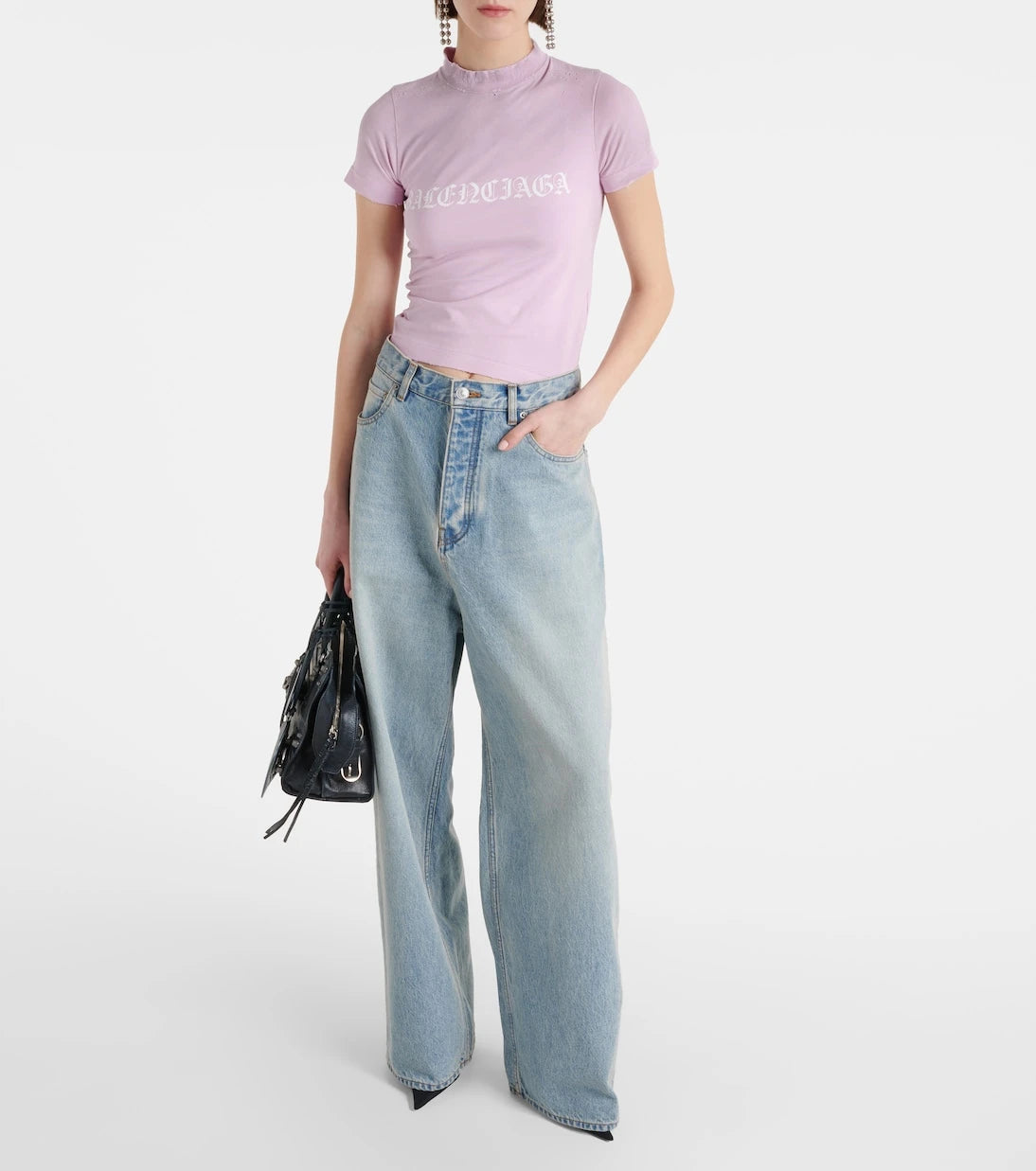 Balenciaga - Cropped cotton jersey T-shirt