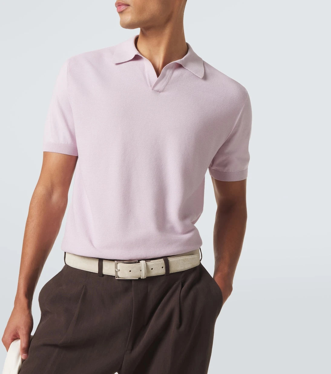 Canali - Cotton and silk polo shirt