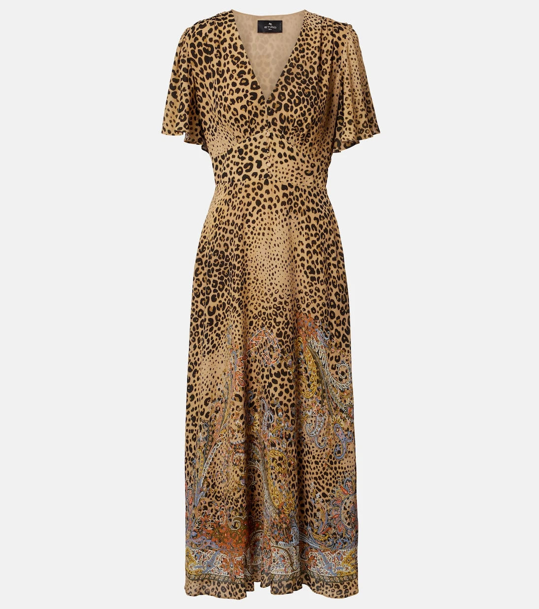Etro - Paisley leopard-print midi dress