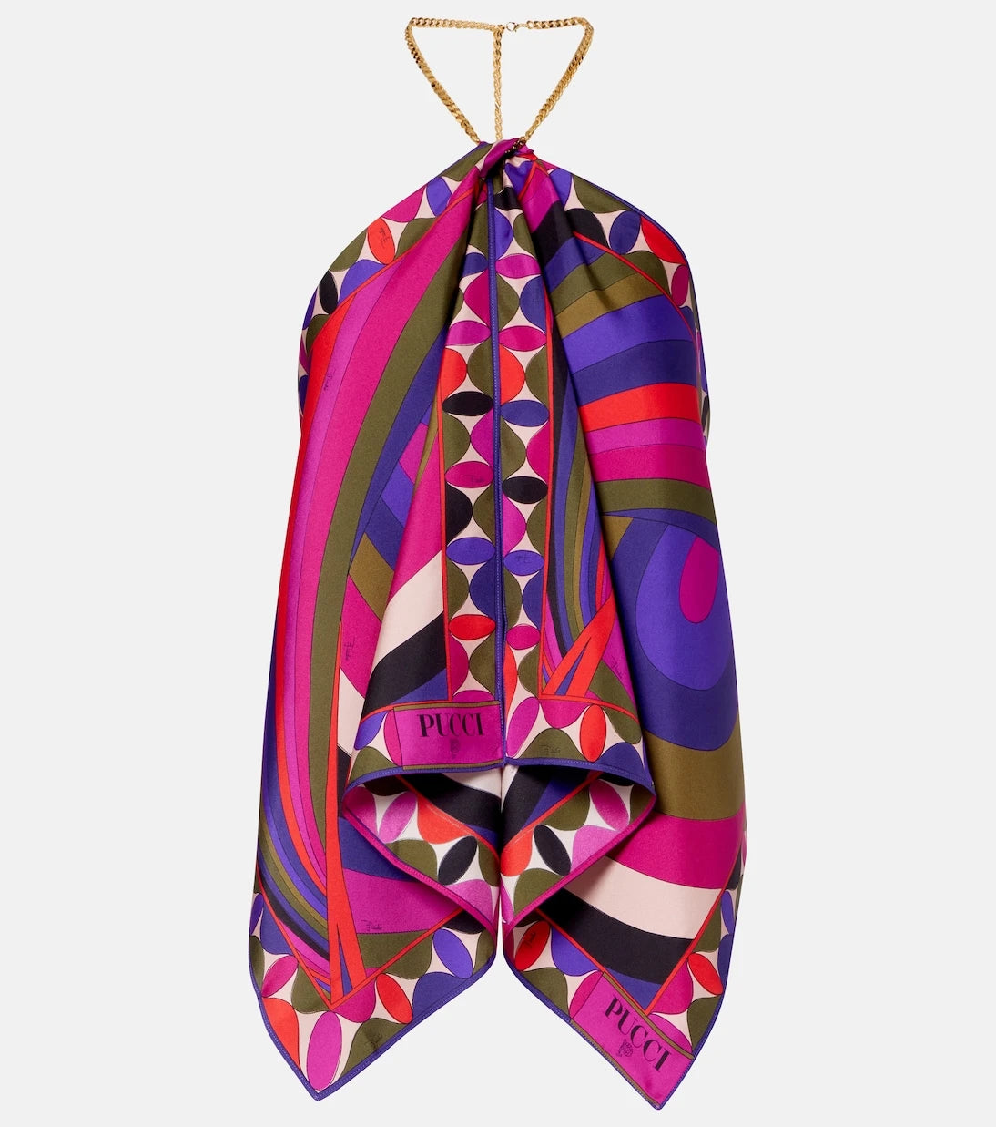 Pucci - Iride embellished silk twill top
