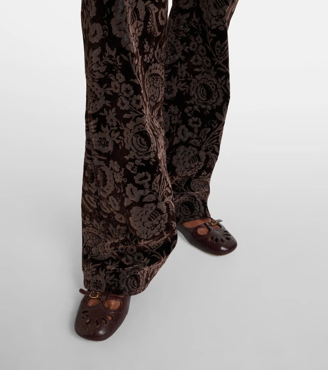 Chloé - Floral high-rise velvet straight pants