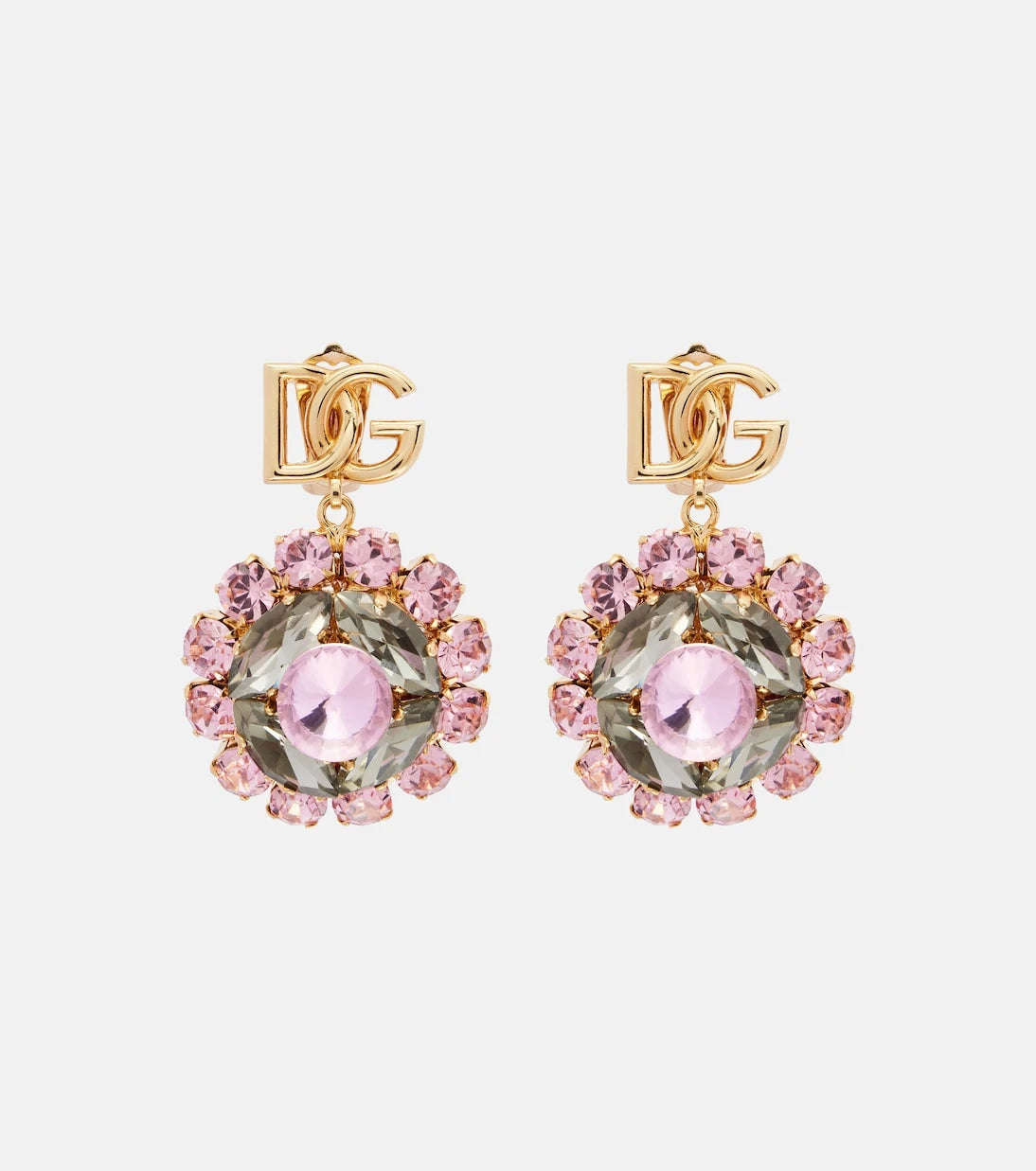 Dolce&Gabbana - أقراط بمشبك مرصعة DG Re-Edition