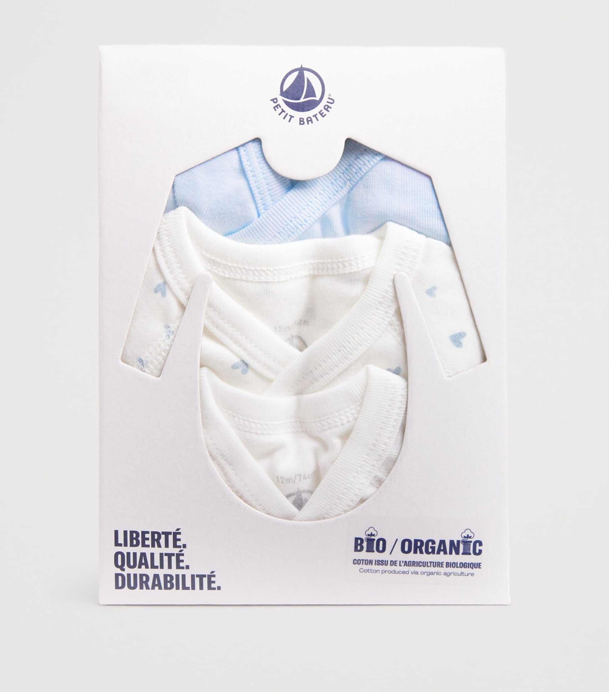 Set of 3 Organic Cotton Bodysuits (1-12 Months)