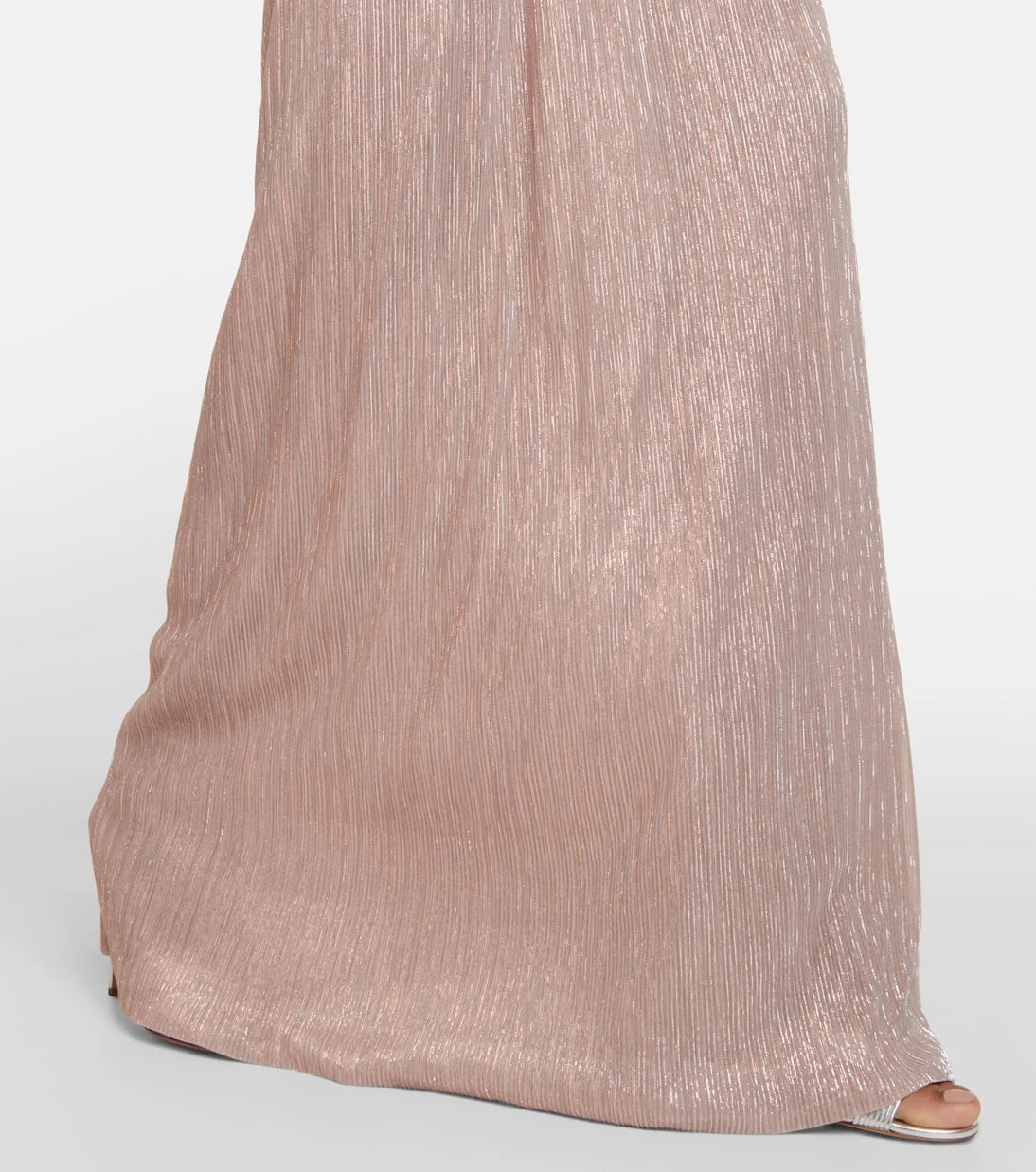 Costarellos - Metallic pleated gown
