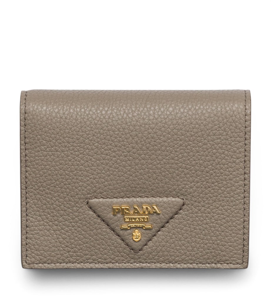 Grey Small Leather Bifold Wallet