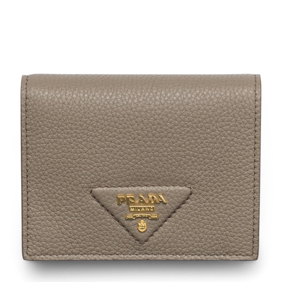 Grey Small Leather Bifold Wallet