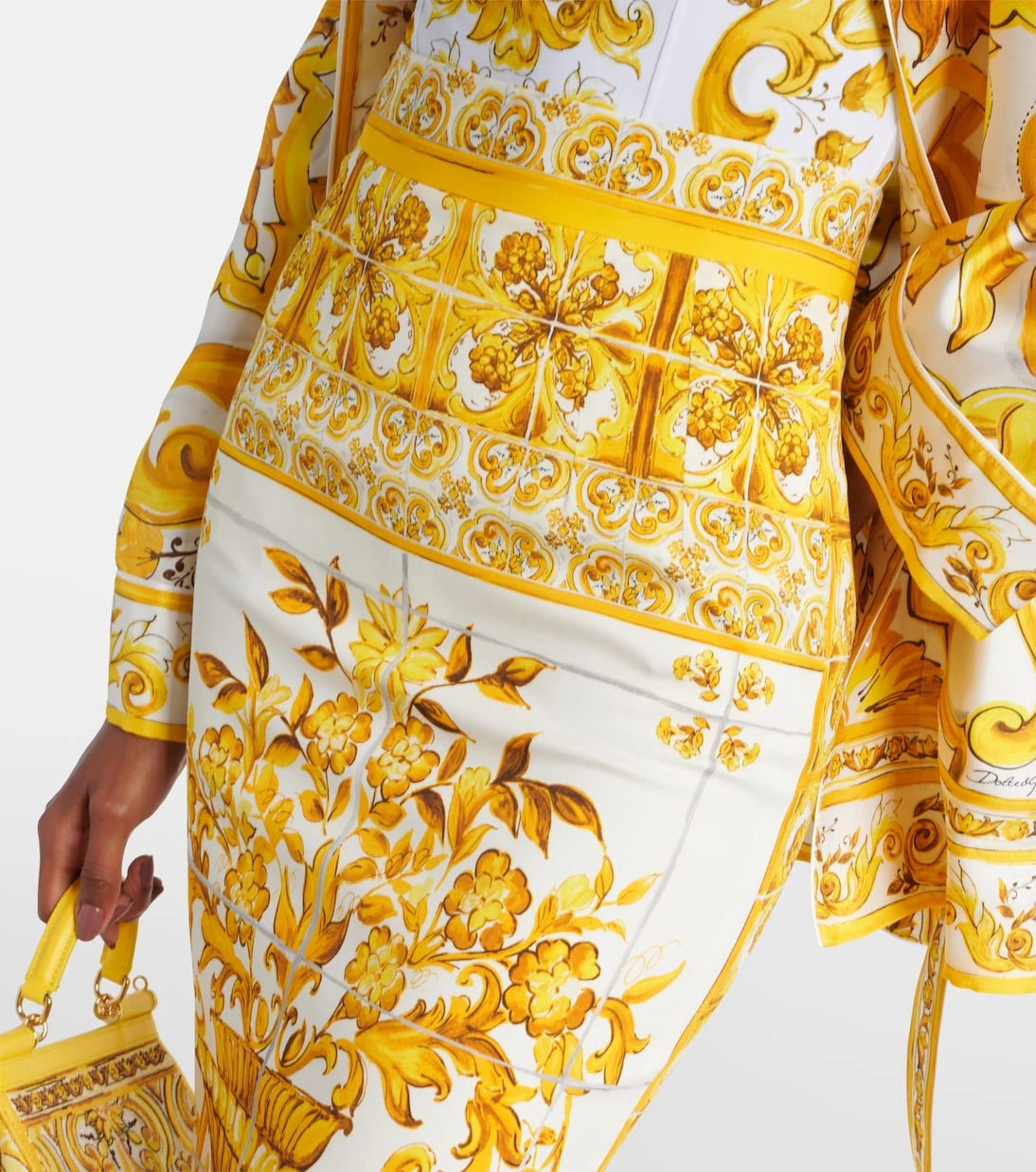 Dolce&Gabbana - Majolica silk-blend midi skirt