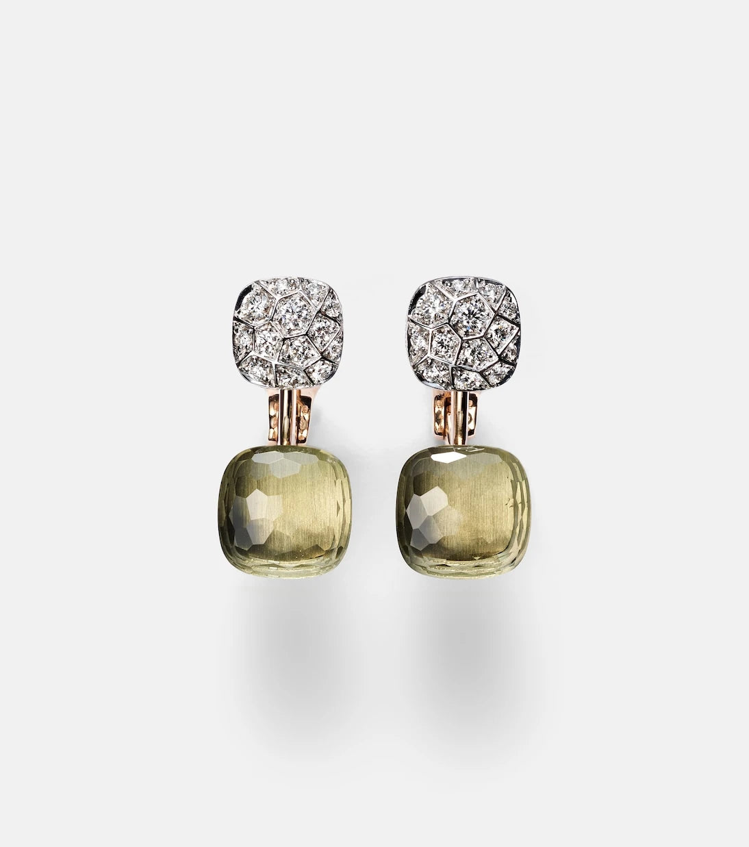 Pomellato - Nudo 18kt rose and white gold earrings with prasiolites and diamonds