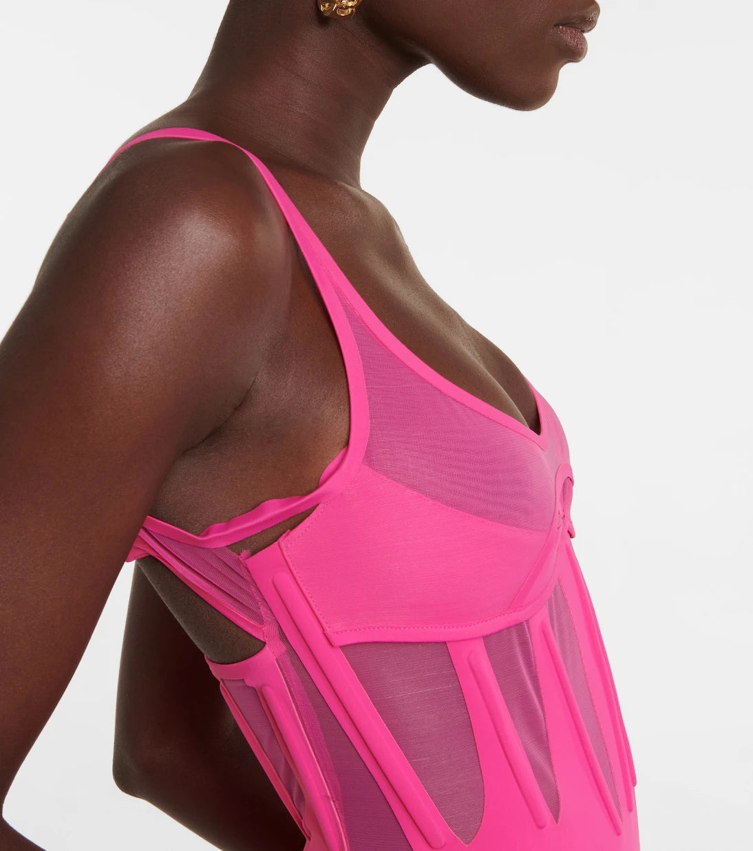 Mugler - Paneled bustier minidress