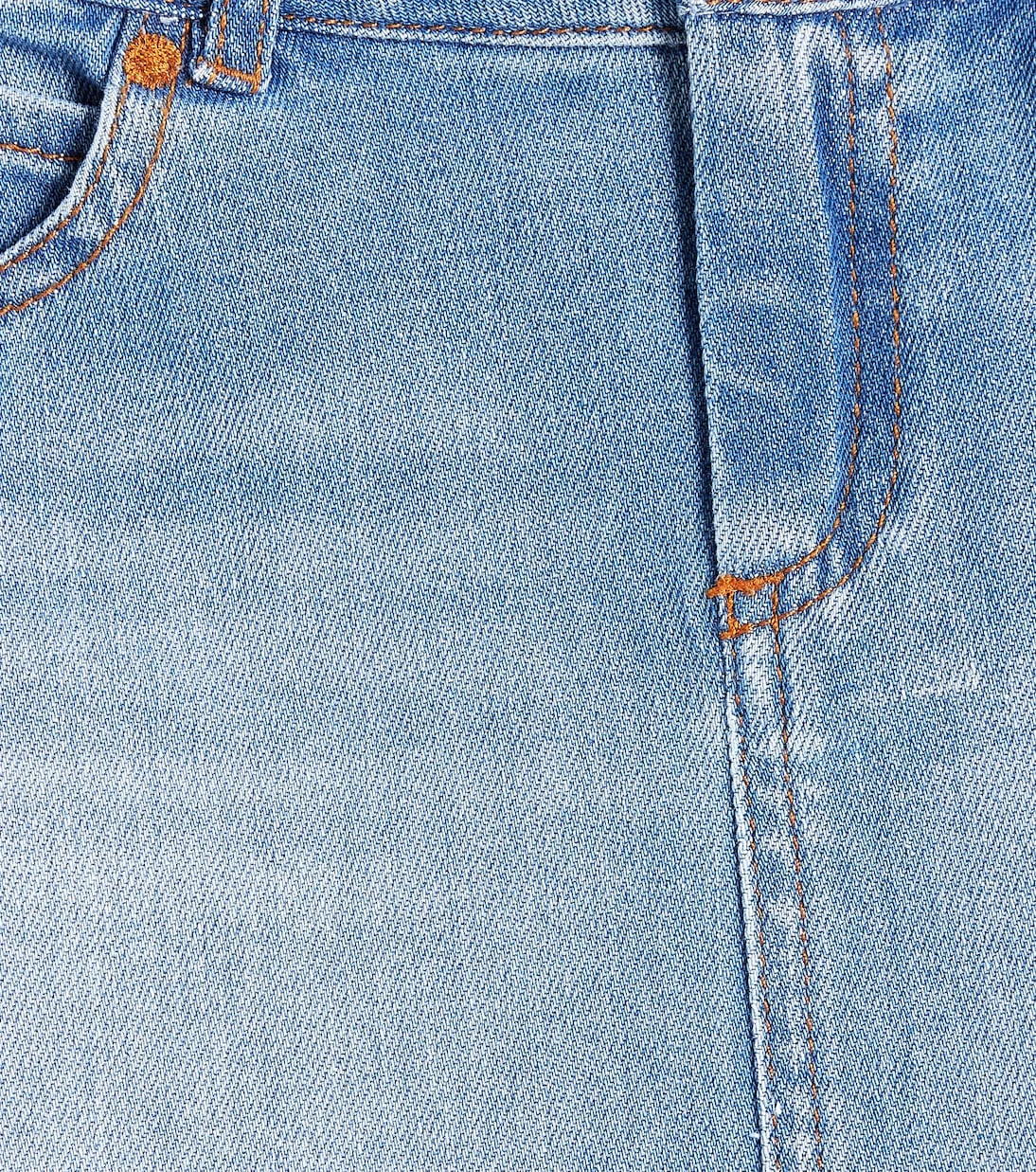 Chloé Kids - Lace-detail denim skirt