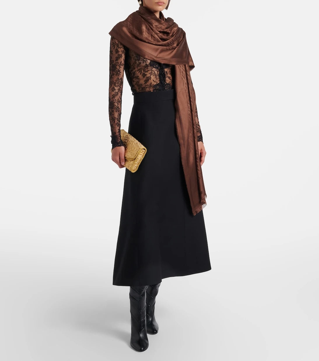 Valentino - Toute la V silk and wool scarf