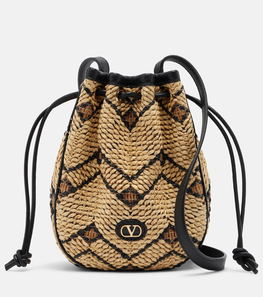Valentino Garavani - VLogo Mini raffia bucket bag