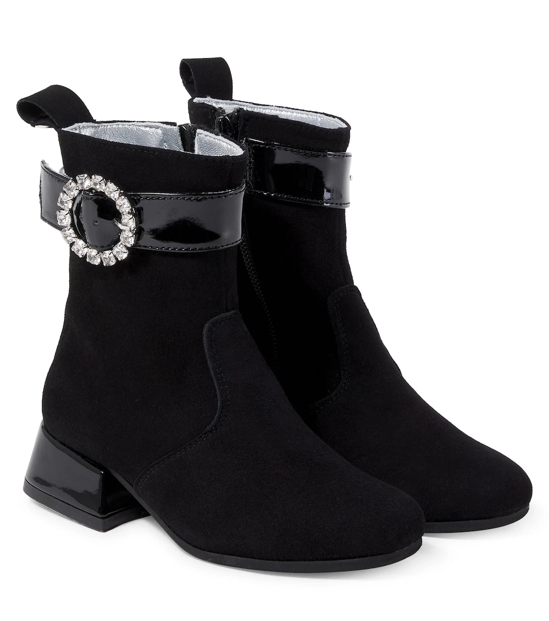 Monnalisa - Embellished suede ankle boots