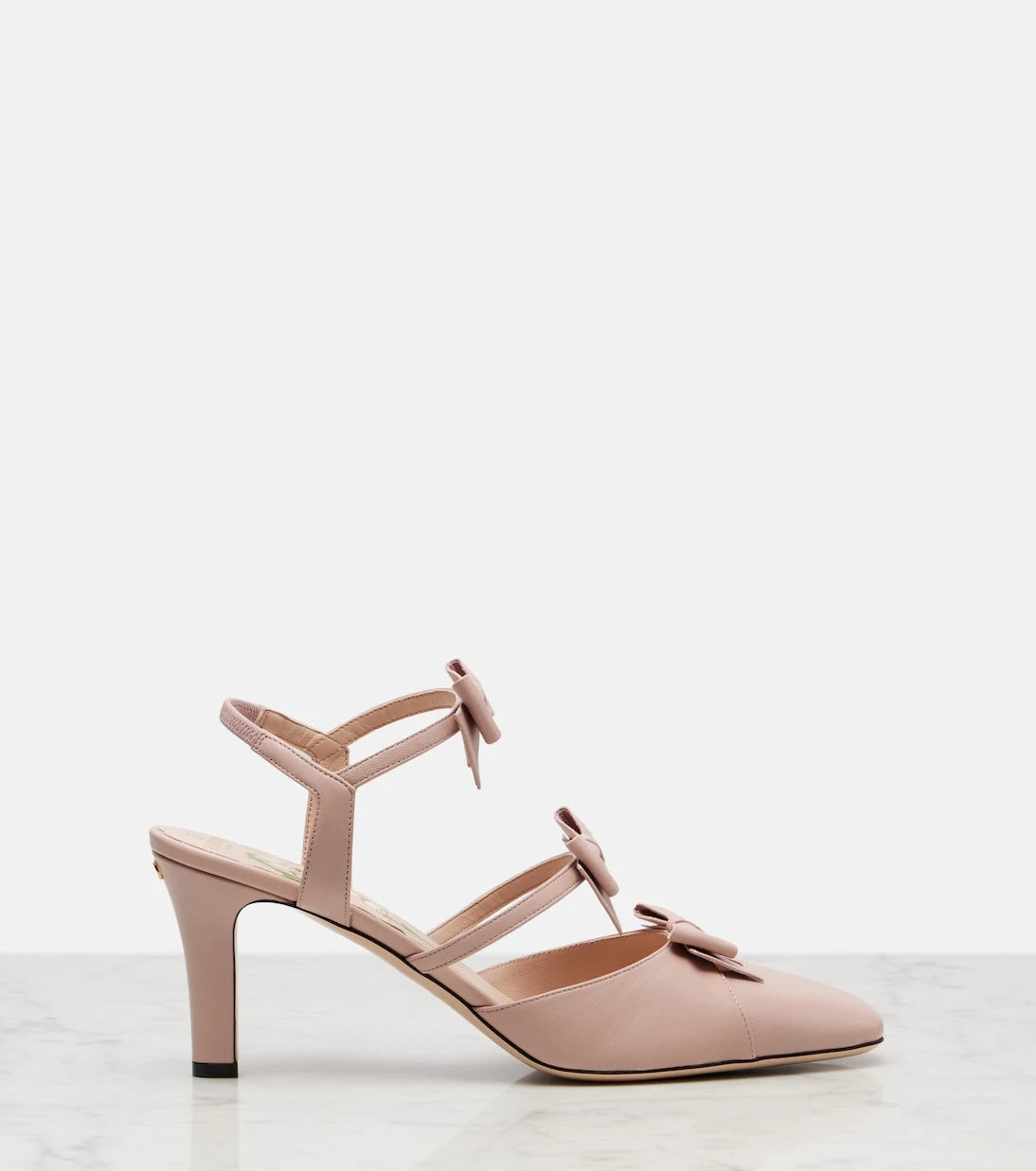 Valentino Garavani - Bowow 75 leather slingback pumps