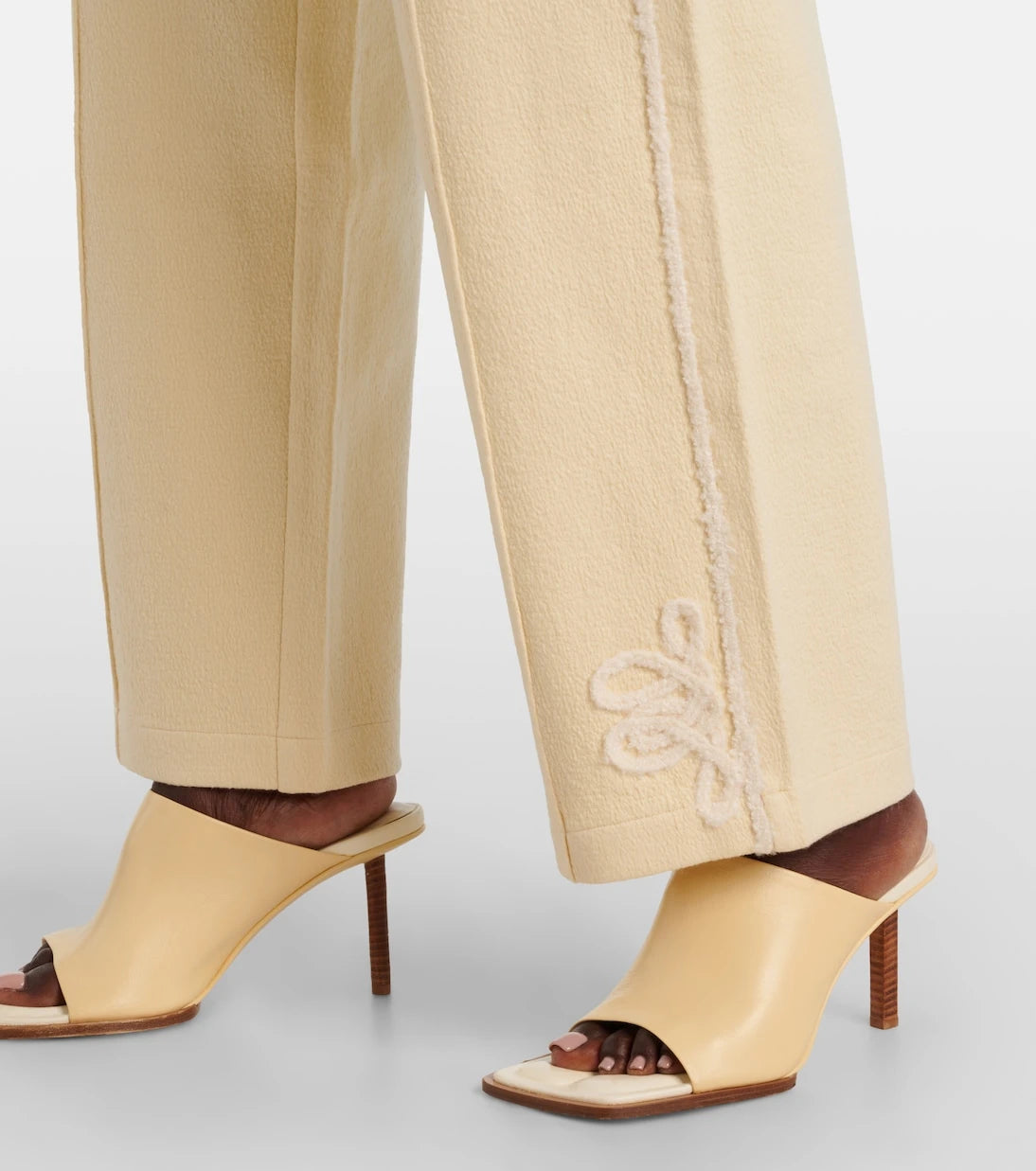 Xu Zhi - Embroidered wool and cotton-blend sweatpants