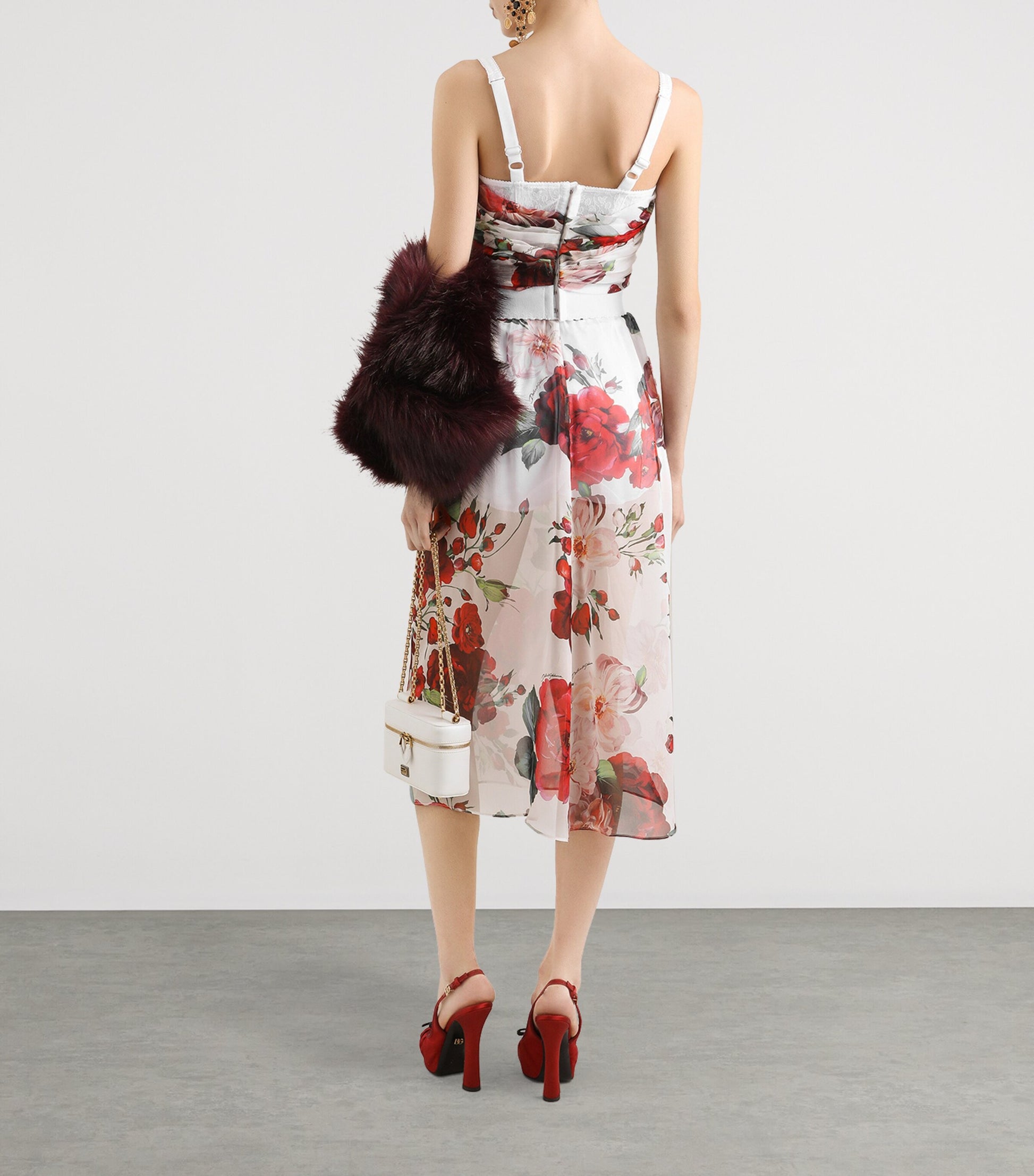 Dolce & Gabbana Multi Rose Print Corset Top