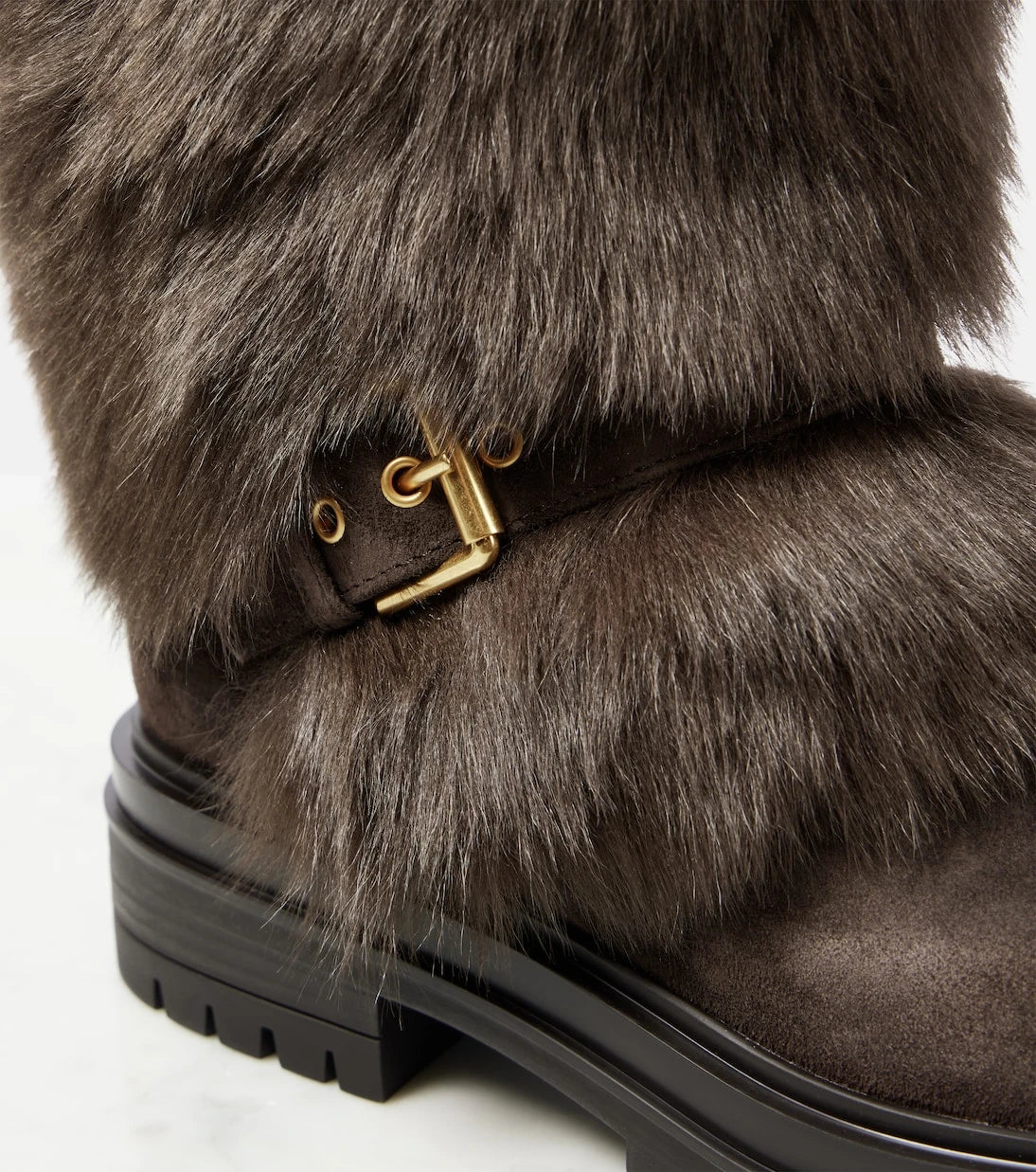 Gianvito Rossi - Maverick shearling and suede snow boots