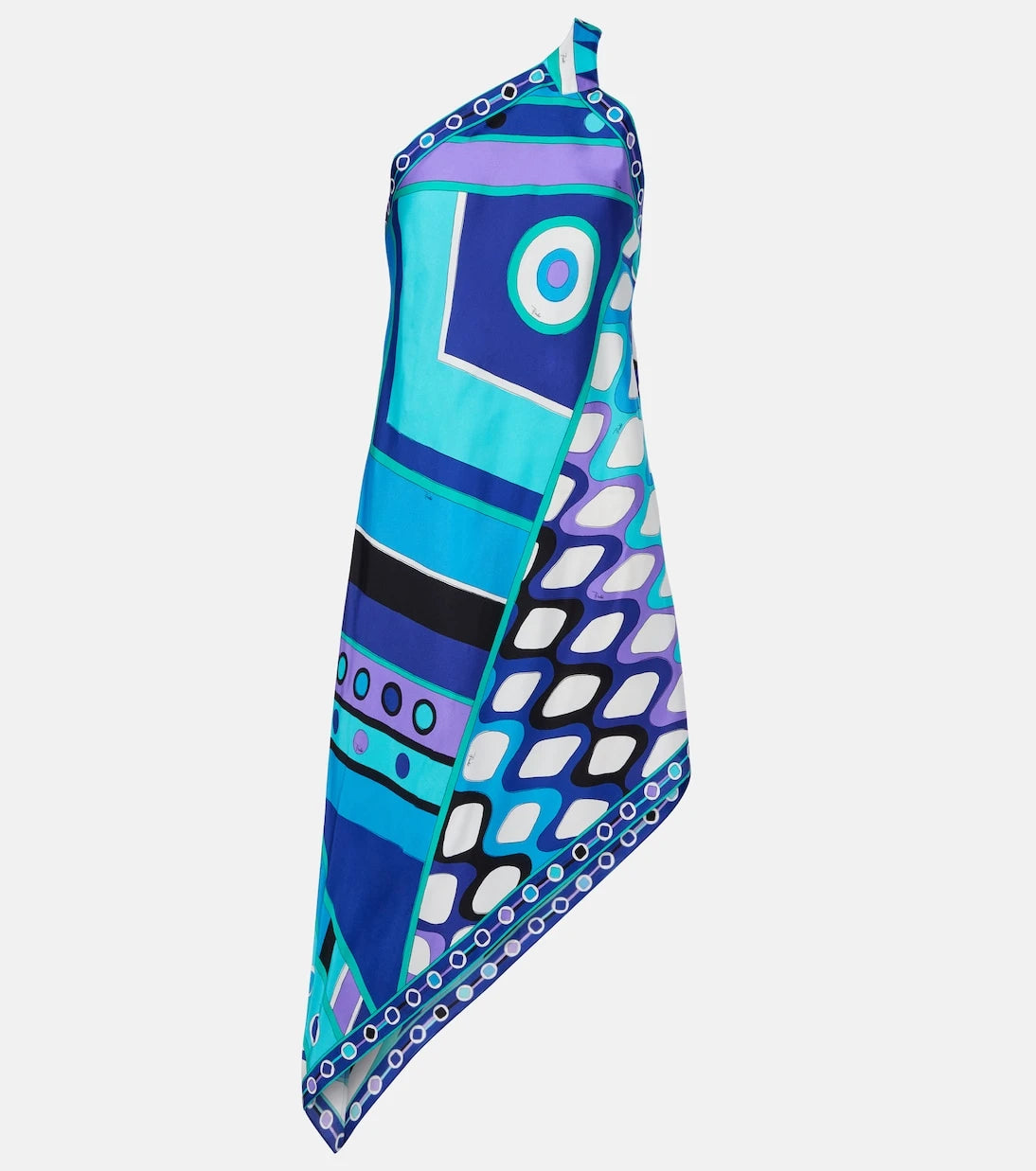 Pucci - Vivara asymmetric silk twill midi dress