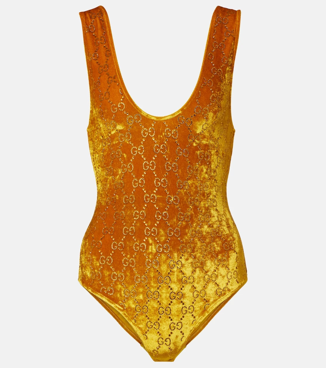 Gucci - GG embellished velvet bodysuit