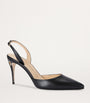 Jennifer Chamandi Black Leather Vittorio Slingback Pumps 85