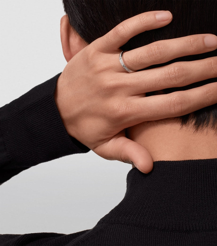 White Gold and Diamond LOVE Ring