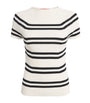 MAX&Co. White Stripe Short-Sleeve Sweater