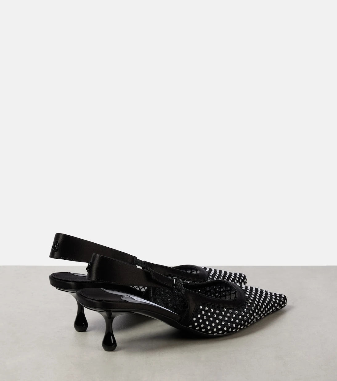 Jimmy Choo - Amel 50 embellished mesh and satin pumps