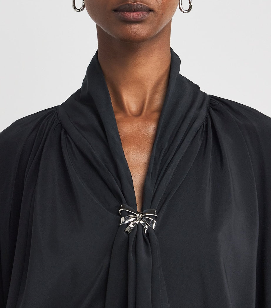 Max Mara Black Silk Leonida Blouse