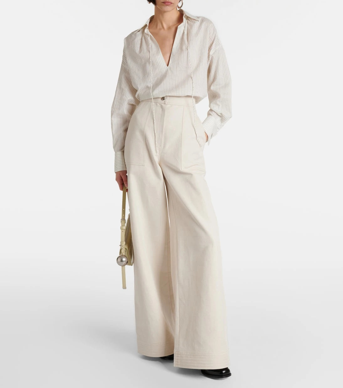 Max Mara - Oboli cotton and linen wide-leg pants