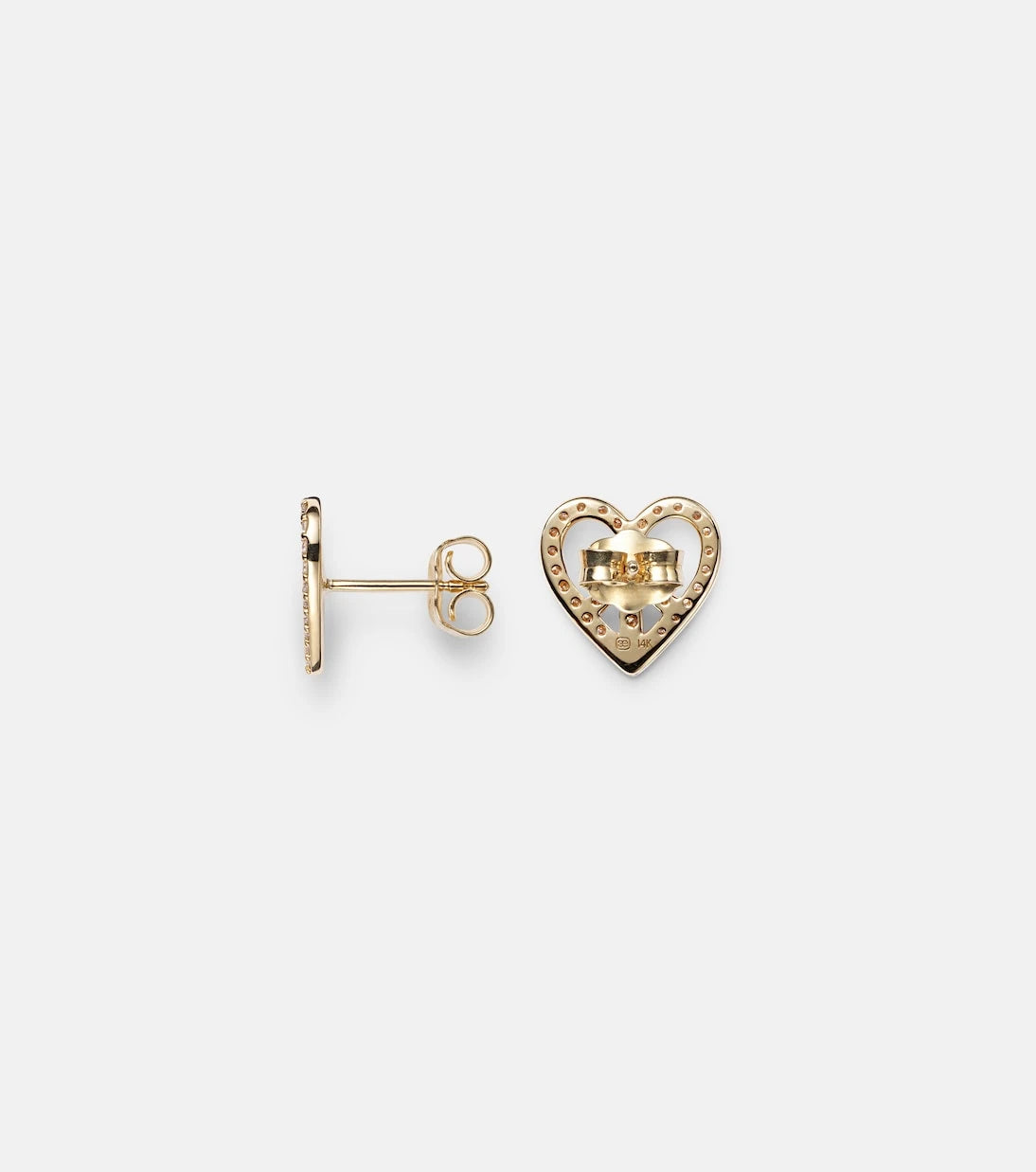 Sydney Evan - Peace Heart 14kt gold earrings with diamonds